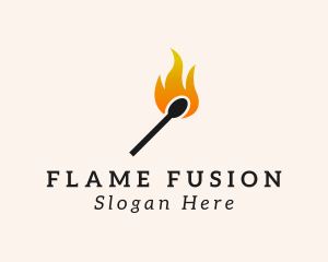 Fire Matchstick Flame  logo design