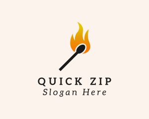 Fire Matchstick Flame  logo design