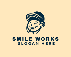 Smiling Chinese Guy logo design