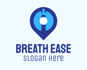 Blue Lung Location Pin logo design