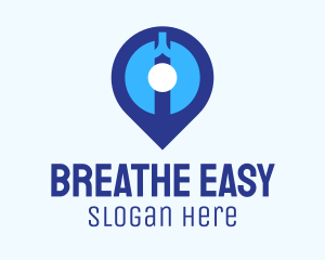 Blue Lung Location Pin logo design