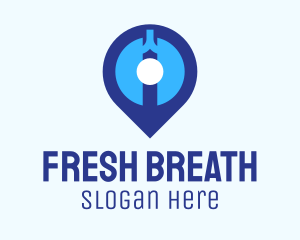 Blue Lung Location Pin logo design