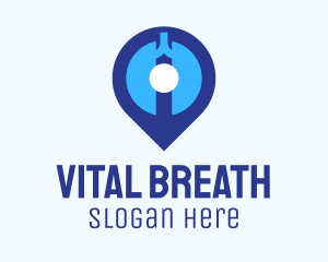 Blue Lung Location Pin logo design