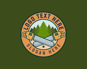 Forest Woodcutting Chainsaw  Logo