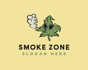 Marijuana Weed Smoke  logo design