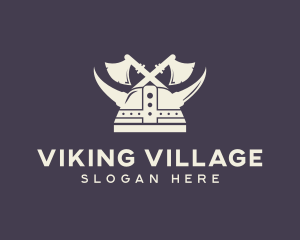 Axe Viking Helmet logo design