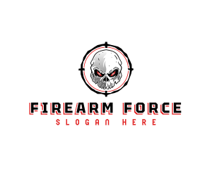 Skull Crosshair Target logo design