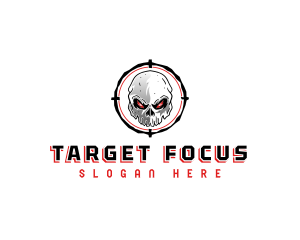 Skull Crosshair Target logo design