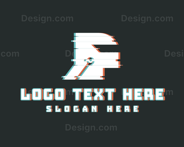 Futuristic Helmet Glitch Logo