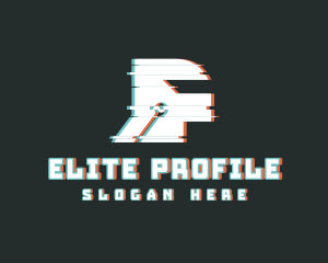 Futuristic Helmet Glitch logo design