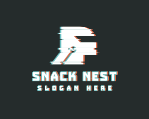 Futuristic Helmet Glitch logo design