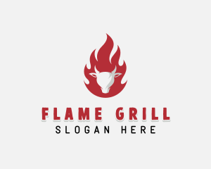 Barbecue Beef Grilling logo design