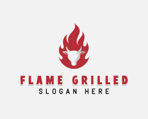 Barbecue Beef Grilling logo design