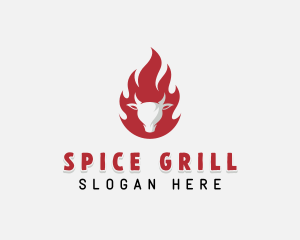 Barbecue Beef Grilling logo design