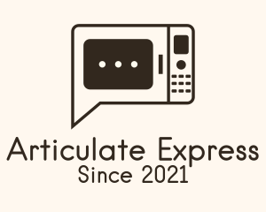 Brown Microwave Chat logo design