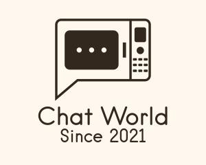 Brown Microwave Chat logo design