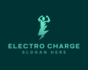 Electric Lightning Man logo design