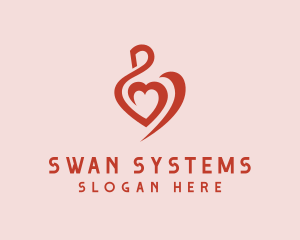 Elegant Heart Swan logo