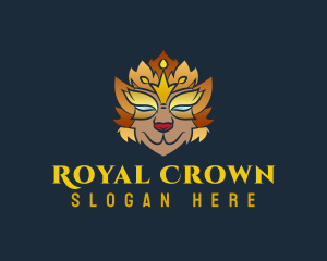 Gold Crown Lion logo design