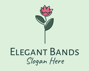 Pink Flower Stalk Logo