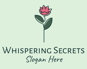 Pink Flower Stalk logo design