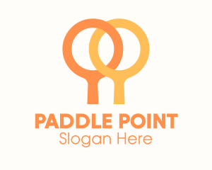 Orange Table Tennis Paddles  logo design