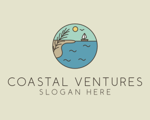 Ocean River Lake Boat logo design