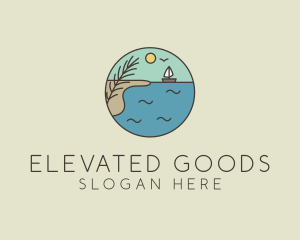 Ocean River Lake Boat logo design