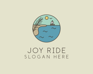 Ocean River Lake Boat logo design