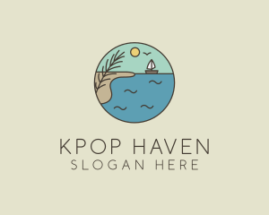 Ocean River Lake Boat logo design