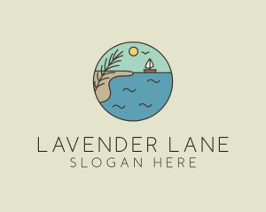 Ocean River Lake Boat logo design