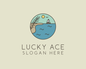 Ocean River Lake Boat logo design