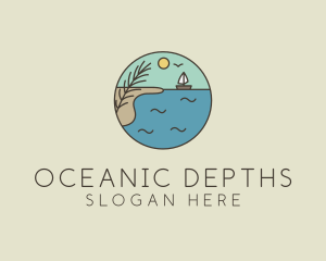 Ocean River Lake Boat logo design