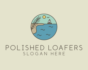 Ocean River Lake Boat logo design