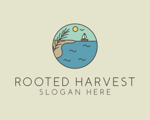 Ocean River Lake Boat logo design