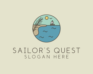 Ocean River Lake Boat logo design