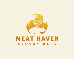 Pork Livestock Grill Spatula logo design