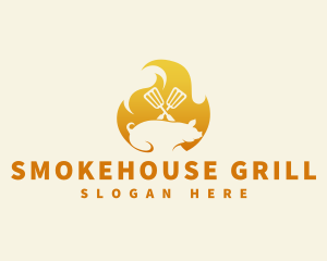 Pork Livestock Grill Spatula logo design