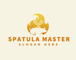 Pork Livestock Grill Spatula logo design