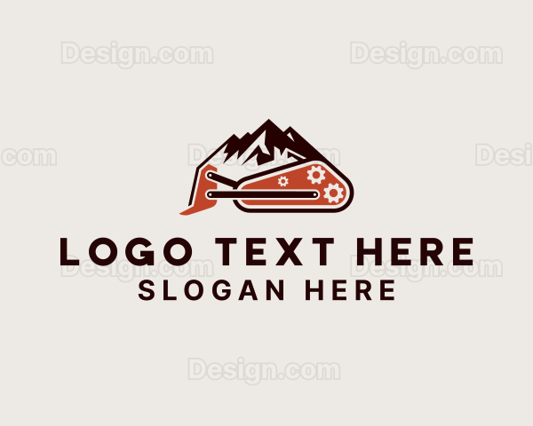 Mountain Bulldozer Contractor Logo