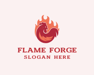 Flame Grill Chicken logo design