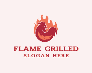 Flame Grill Chicken logo design