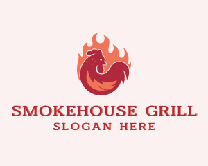 Flame Grill Chicken logo design