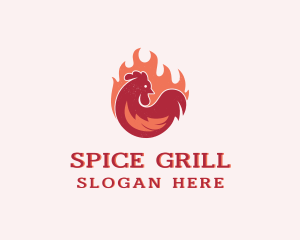 Flame Grill Chicken logo design