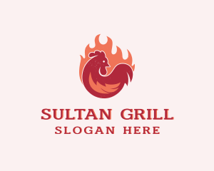 Flame Grill Chicken logo design