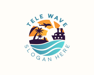 Island Flight Cruise Travel logo design