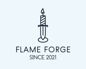 Blue Knife Candle  logo design