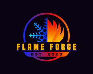 Ice Fire Hvac logo design