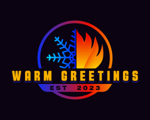 Ice Fire Hvac logo design