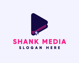 Media Book Triangle logo design